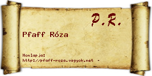 Pfaff Róza névjegykártya
