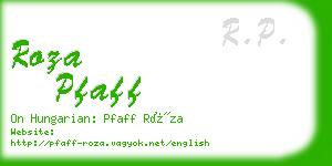 roza pfaff business card